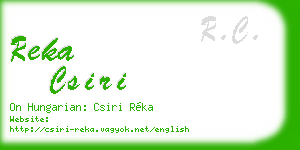 reka csiri business card